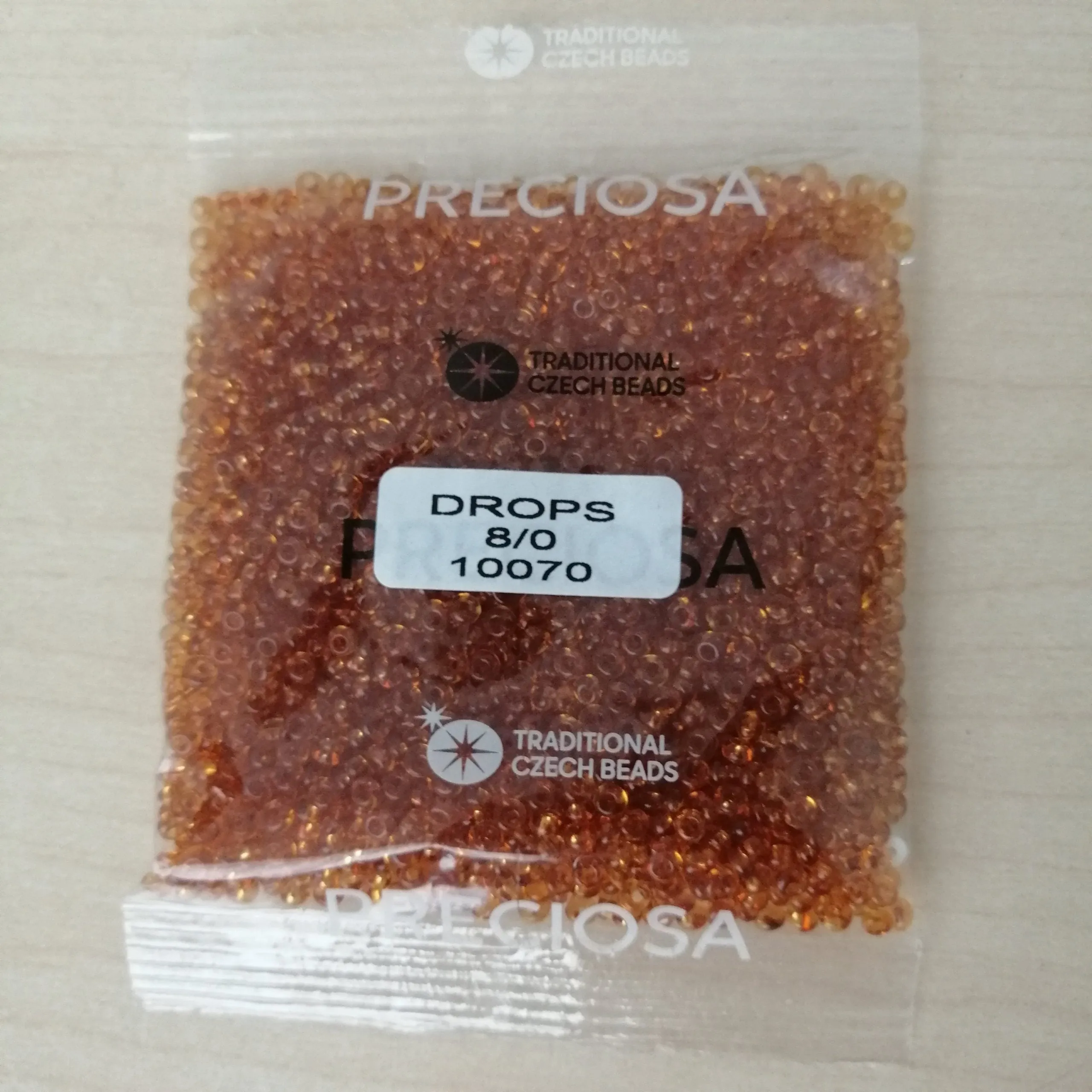 Preciosa Drops Beads 10070 8/0  3.5 Oz