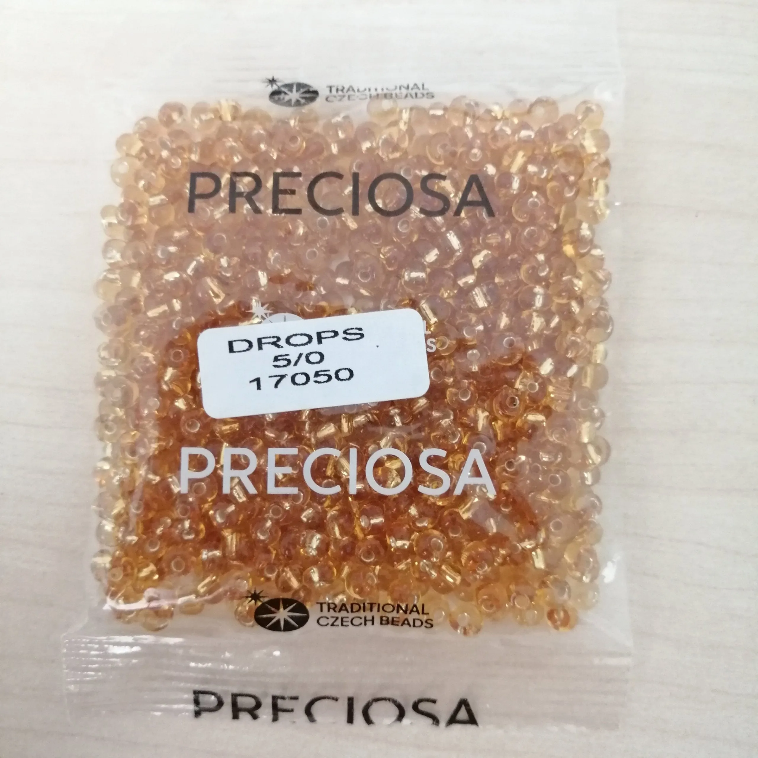 Preciosa Drops Beads 17050 5/0  3.5 Oz