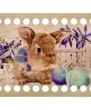 Lonjew Embroidery Floss Organizer Rabbit Themed Wood Dyeing, Wooden Thread Organizer, Embroidery Thread Separator, Yarn Work