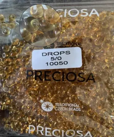 Preciosa Drops Beads 10050 5/0 3.5 Oz