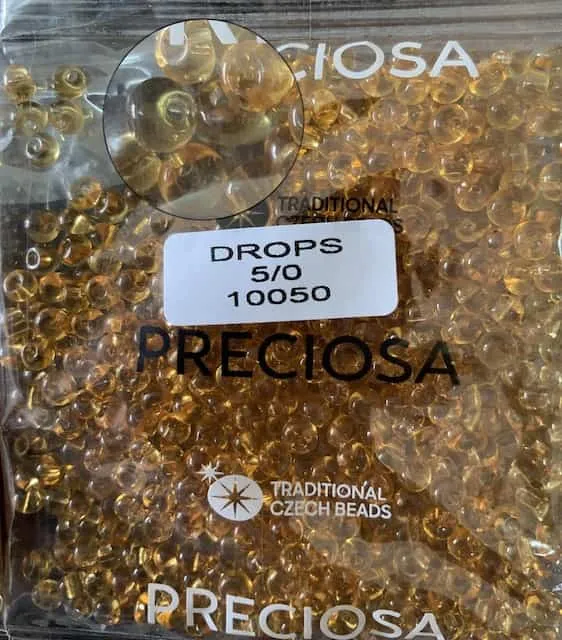 Preciosa Drops Beads 10050 5/0 3.5 Oz