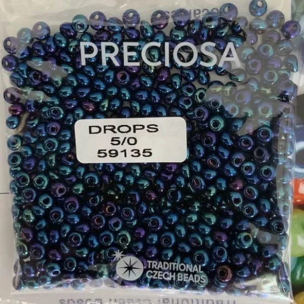 Preciosa Drops Beads 59135 5/0 3.5 Oz