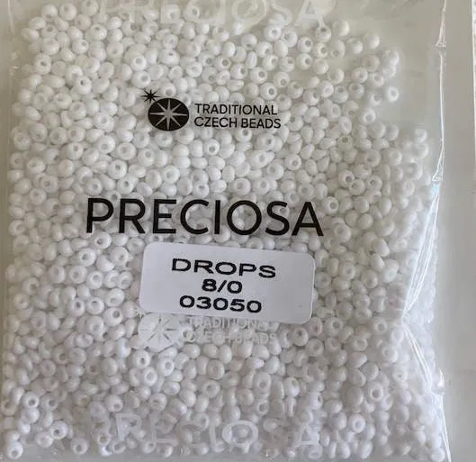 Preciosa Drops Beads 03050 8/0 3.5 Oz