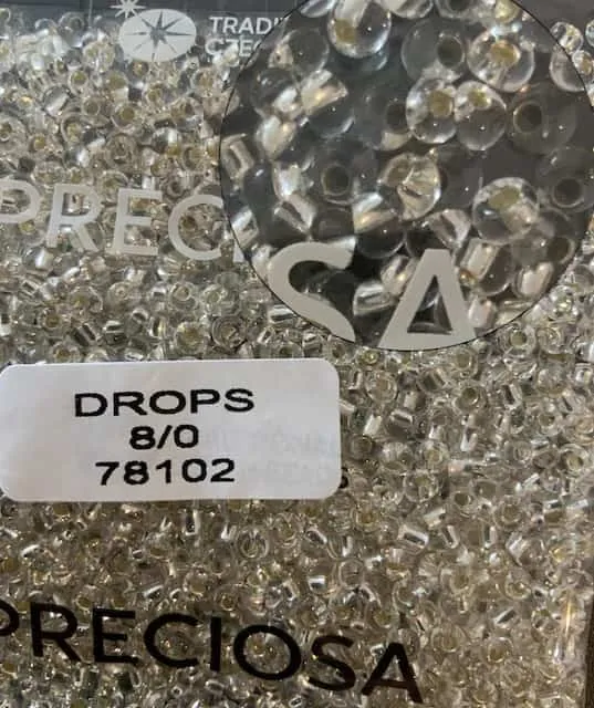 Preciosa Drops Beads 78102 8/0 3.5 Oz