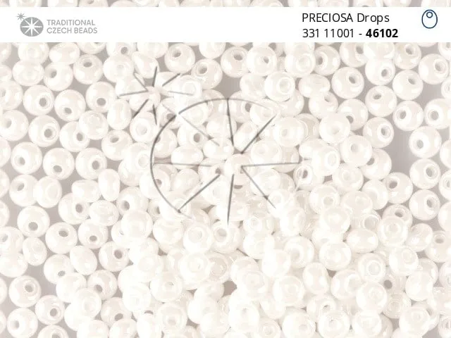Preciosa Drops Beads 46102 5/0 3.5 Oz