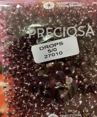 Preciosa Drops Beads 27010 5/0 3.5 Oz