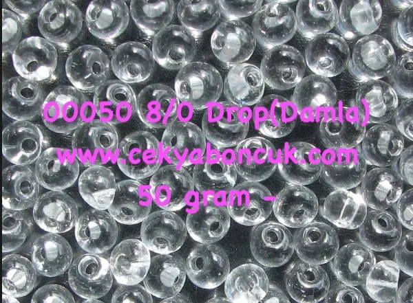 Preciosa Drops Beads 00050 8/0  3.5 Oz
