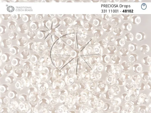 Preciosa Drops Beads 48102 5/0 3.5 Oz