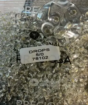 Preciosa Drops Beads 78102 5/0 3.5 Oz