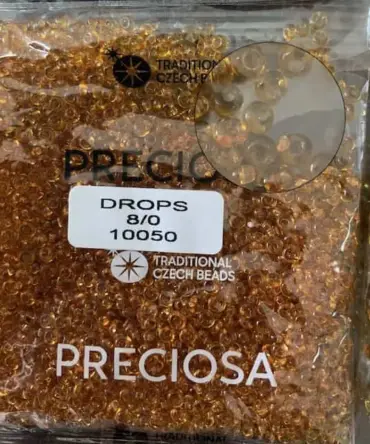 Preciosa Drops Beads 10050 8/0  3.5 Oz