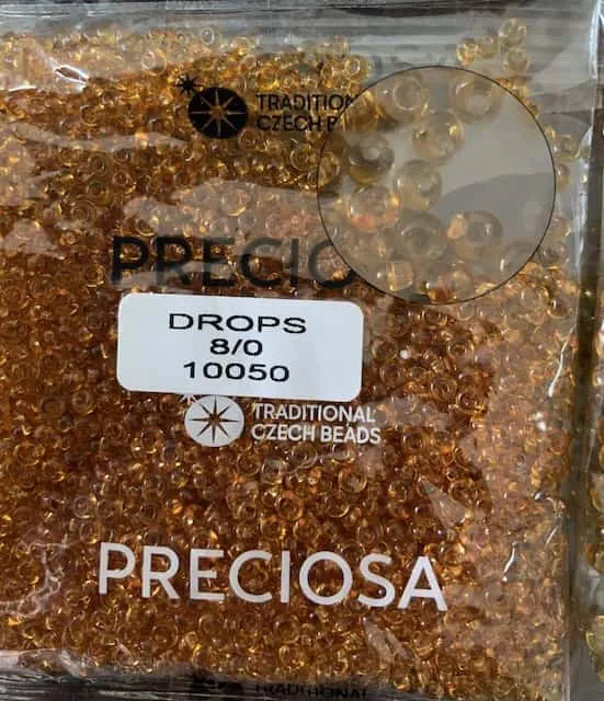 Preciosa Drops Beads 10050 8/0  3.5 Oz