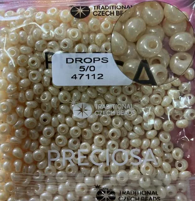 Preciosa Drops Beads 47112 5/0 3.5 Oz