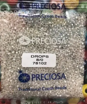 Preciosa Drops Beads 78102 8/0 3.5 Oz Matte