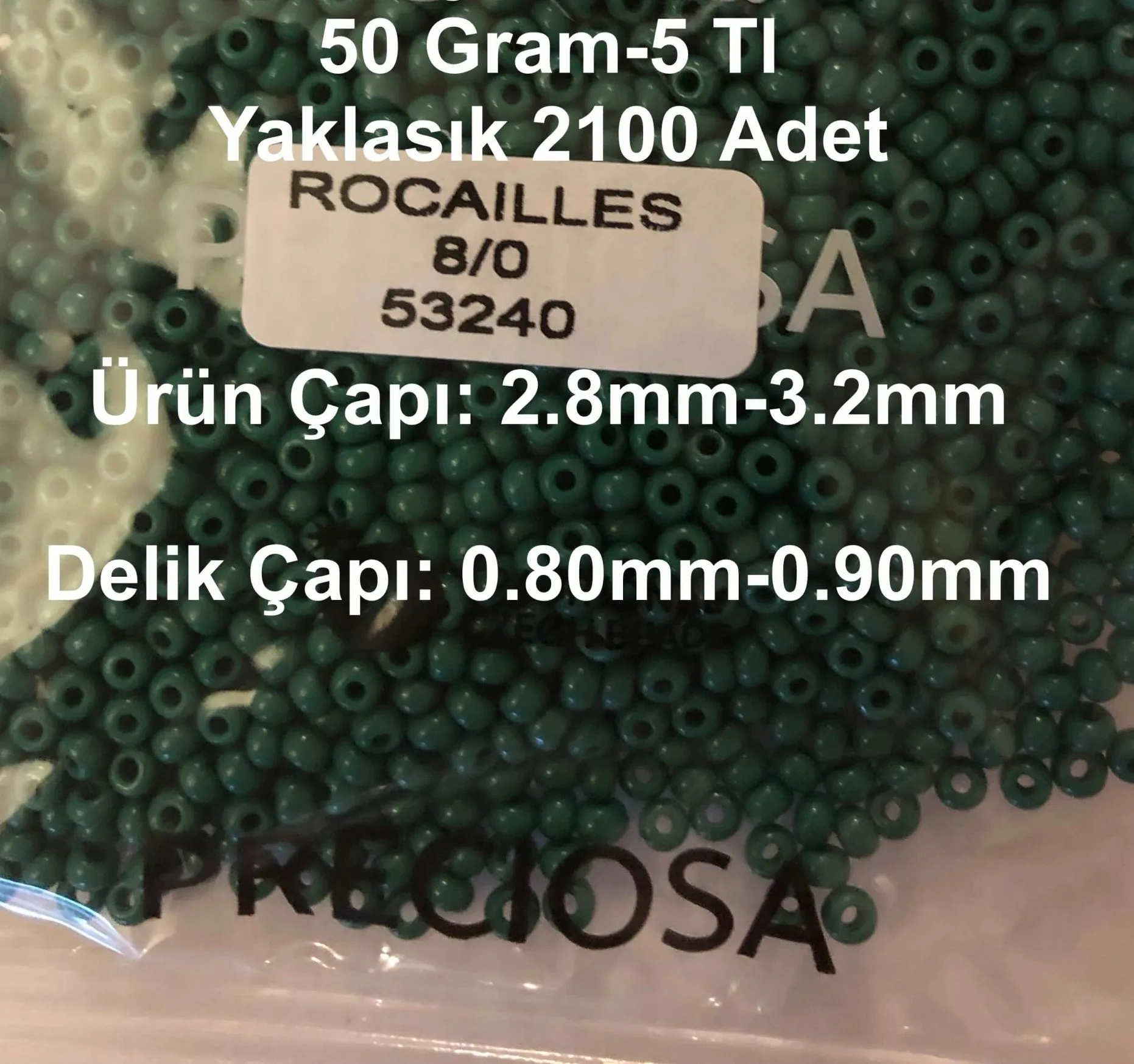 Preciosa Round Seed Beads 53240 8/0 3.5 Oz