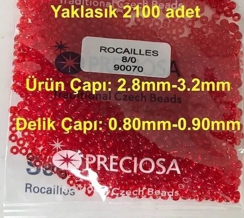 Preciosa Round Seed Beads 90070 8/0 3.5 Oz
