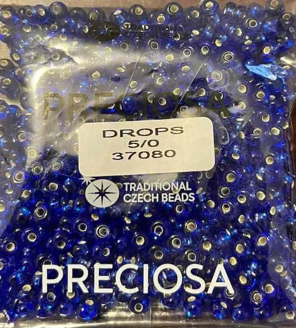 Preciosa Drops Beads 37080 5/0 3.5 Oz