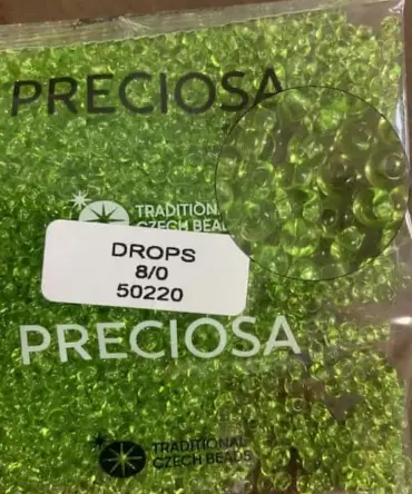 Preciosa Drops Beads 50220 8/0 3.5 Oz