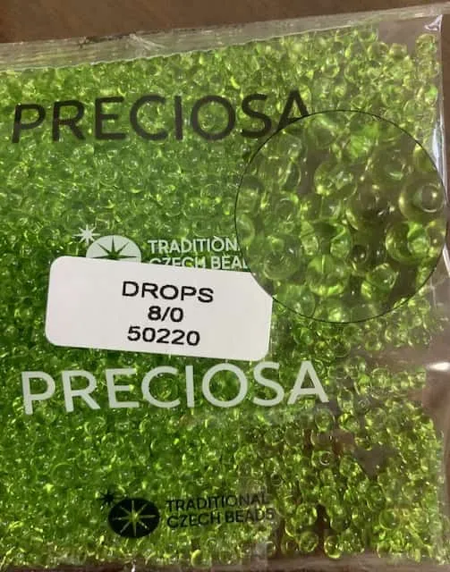 Preciosa Drops Beads 50220 8/0 3.5 Oz
