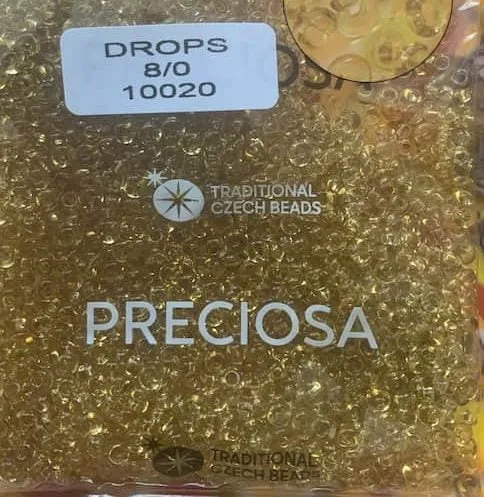 Preciosa Drops Beads 10020 8/0 3.5 Oz